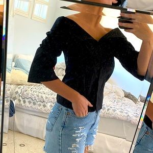 Black off the shoulder top